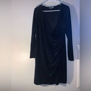 Burgundy Deep Vneck Velvet Mini Dress Woman’s Size 1X